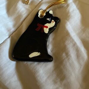 Takahashi Ceramic Cat Ornament black and white cat